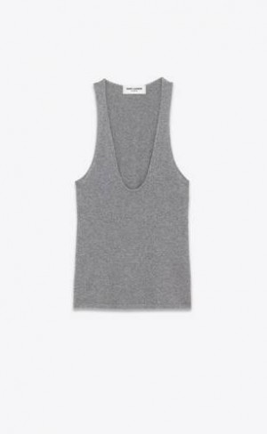 YSL Tank Top In Cashmere Gri | Romania_YSL74314