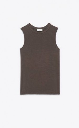 YSL Tank Top In Jersey Gri | Romania_YSL79929