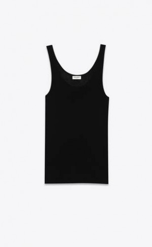 YSL Tank Top In Jersey Negrii | Romania_YSL89285