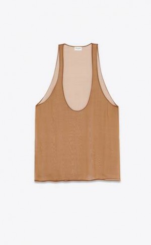 YSL Tank Top In Silk Muslin Maro | Romania_YSL92585