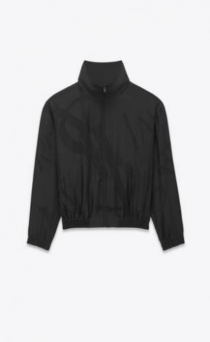 YSL Teddy Jacket In Oversized Cassandre Silk Twill Negrii | Romania_YSL99388