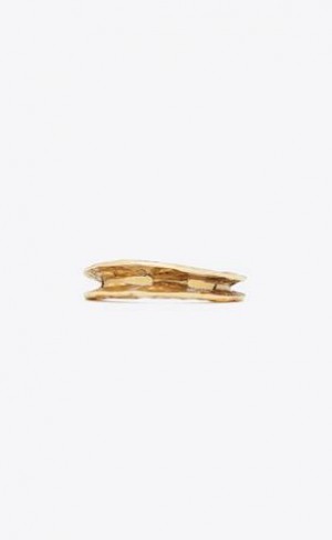 YSL Thin Textured Bangle In Metal Aurii | Romania_YSL69964