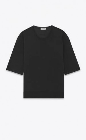 YSL Top In Cashmere, Lână And Silk Negrii | Romania_YSL68771