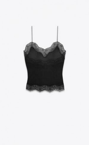 YSL Top In Jersey Voile Negrii | Romania_YSL65374