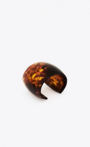 YSL Tortoiseshell Smoky Cuff In Resin Aurii | Romania_YSL93601