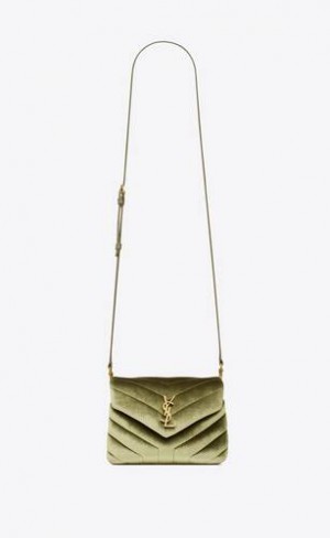 YSL Toy Loulou In Matlasat Velvet Masline Verzi | Romania_YSL31549