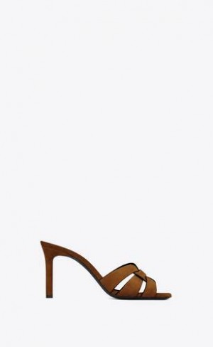YSL Tribute Mules In Piele Intoarsa Maro | Romania_YSL35499