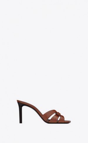 YSL Tribute Mules In Smooth Piele Maro | Romania_YSL26155