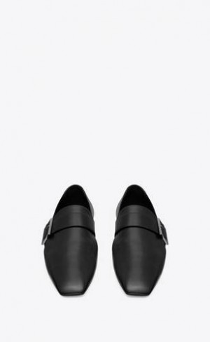 YSL Tristan Slippers In Smooth Piele Negrii | Romania_YSL61939