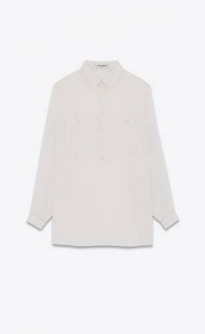 YSL Tunic In Dungi Cupro Albi | Romania_YSL35158