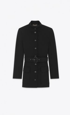 YSL Tunic Lână Jersey Negrii | Romania_YSL55817