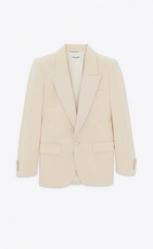 YSL Tuxedo Jacket In Silk Twill Albi | Romania_YSL16243