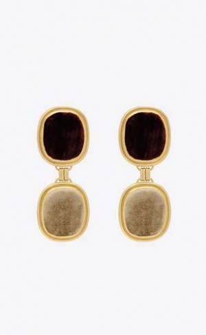 YSL Twin-square Earrings In Velvet And Metal Maro Aurii | Romania_YSL28236
