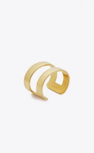 YSL Two Row Cuff In Metal Aurii | Romania_YSL92276