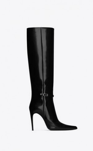 YSL Vendome Boots In Glazed Piele Negrii | Romania_YSL77425