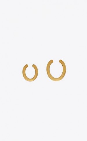 YSL V-shape Earrings In Metal Aurii | Romania_YSL44307