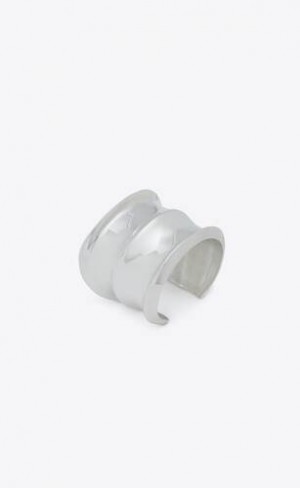 YSL Wavy Cuff Bracelet In Metal Argintii | Romania_YSL19796
