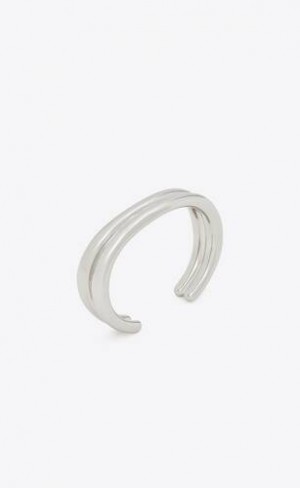 YSL Wavy Cuff In Metal Argintii | Romania_YSL86779