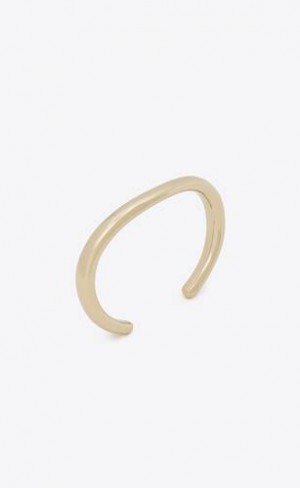 YSL Wavy Cuff In Metal Aurii | Romania_YSL84206