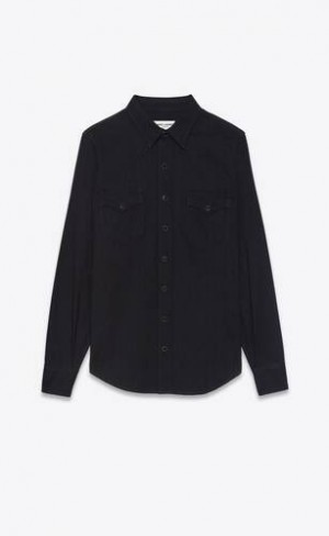 YSL Western Black Rinse Denim Negrii | Romania_YSL20459