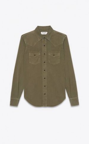 YSL Western Shirt Kaki | Romania_YSL53502
