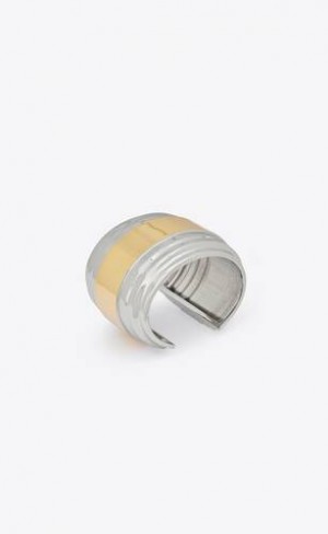 YSL Wheel Cuff In Metal Aurii | Romania_YSL50592