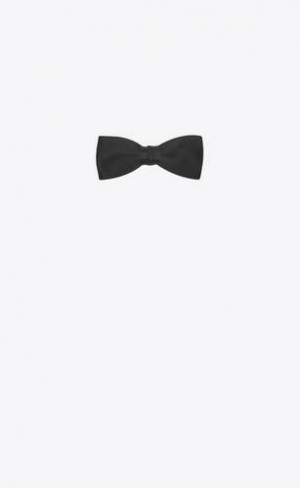 YSL Yves Bow Tie In Black Silk Satin Negrii | Romania_YSL44611