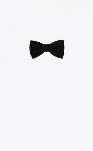 YSL Yves Bow Tie In Black Velvet Negrii | Romania_YSL61688