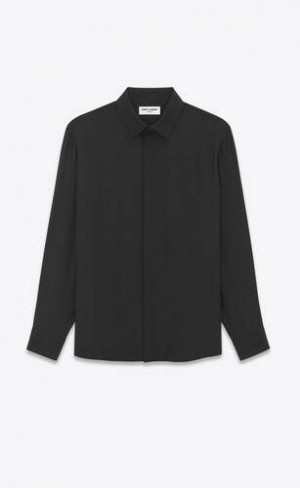 YSL Yves Collar Matte And Shiny Cassandre In Dungi Silk Negrii | Romania_YSL49712